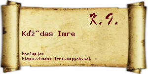 Kádas Imre névjegykártya