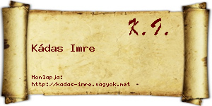 Kádas Imre névjegykártya